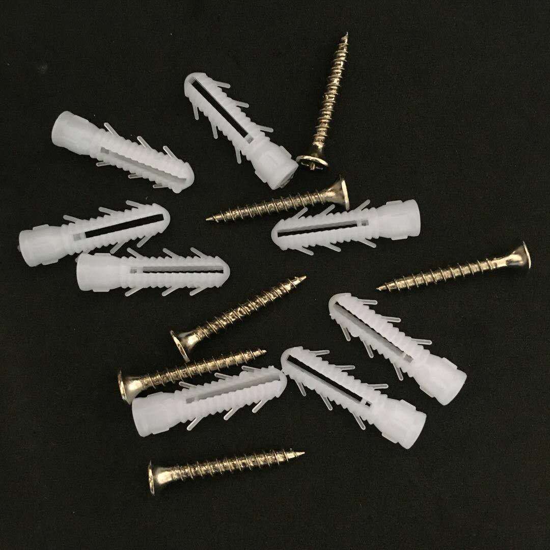 发货)【膨胀管螺丝各100个】绿色塑料膨胀管涨塞胀塞墙塞胶塞胶栓胶粒