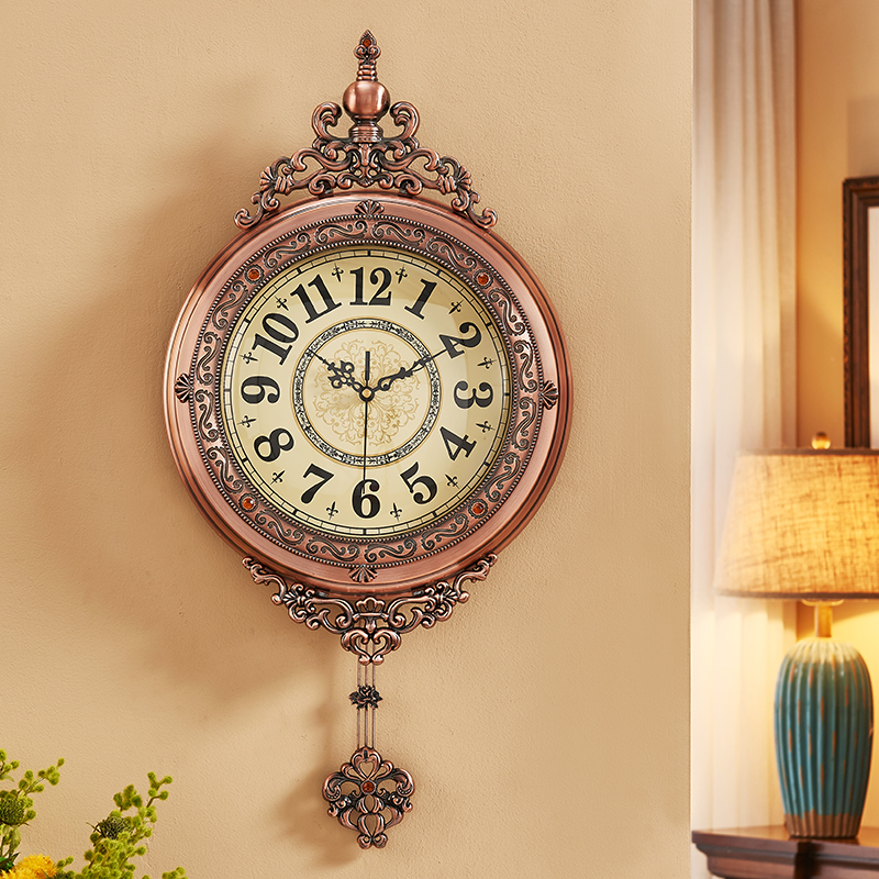 豪华金属欧式钟表挂钟客厅中式简约挂墙家用时尚创意美式石英钟