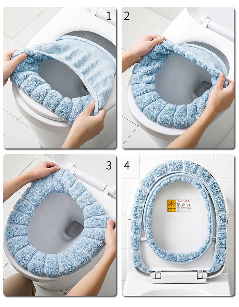 1-4个装加厚马桶坐垫家用马桶套通用坐便套厕所坐便器粘贴马桶套