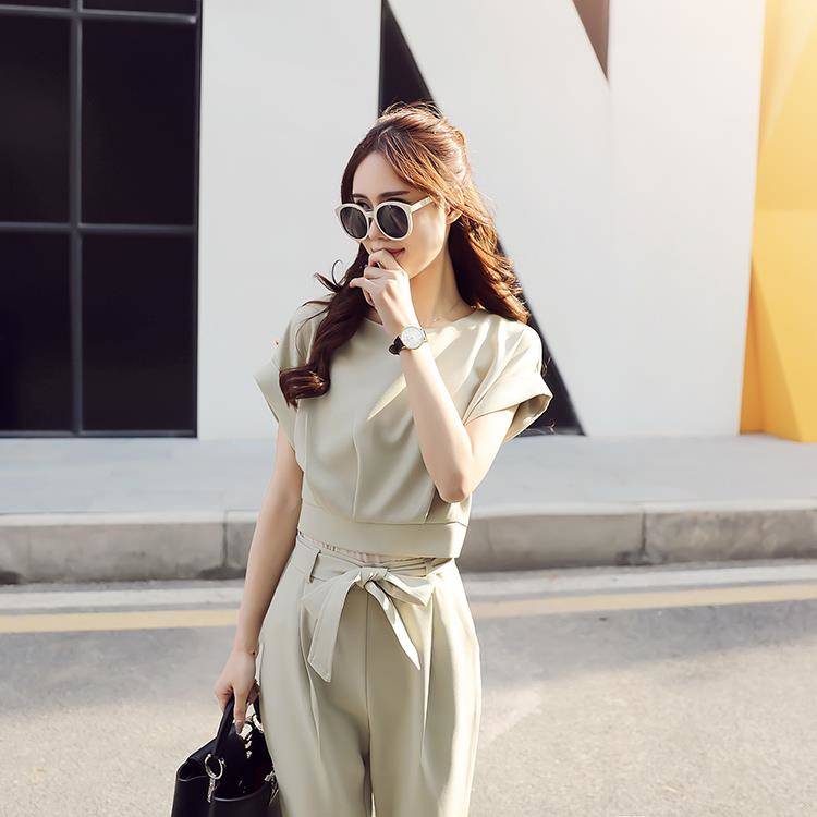 夏季新款女装韩版气质洋气小香风两件套九分裤套装夏装时尚潮