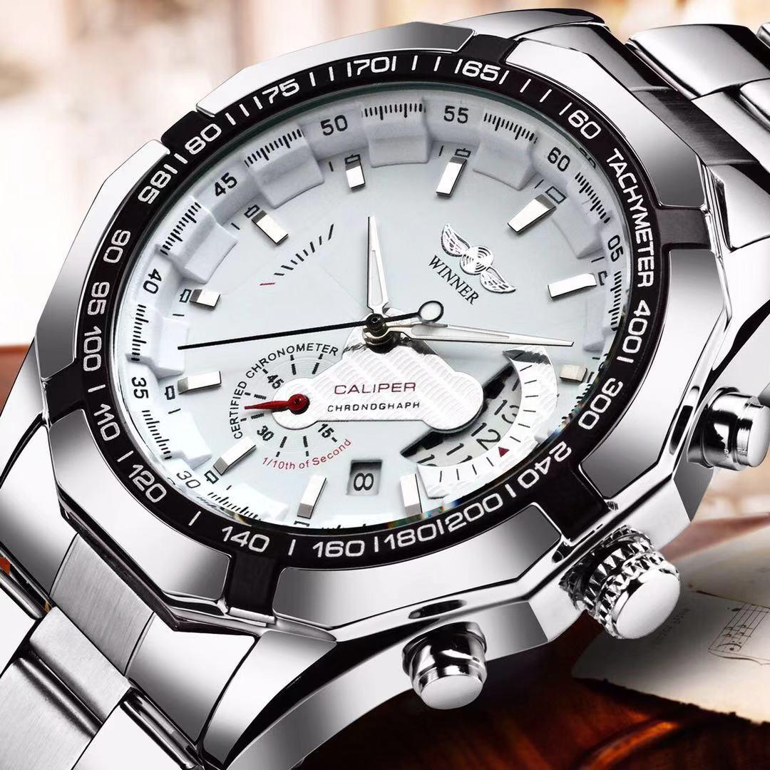 【官方正品包邮】天逸陀飞轮日历全自动机械手表男士新款镂空防水夜光