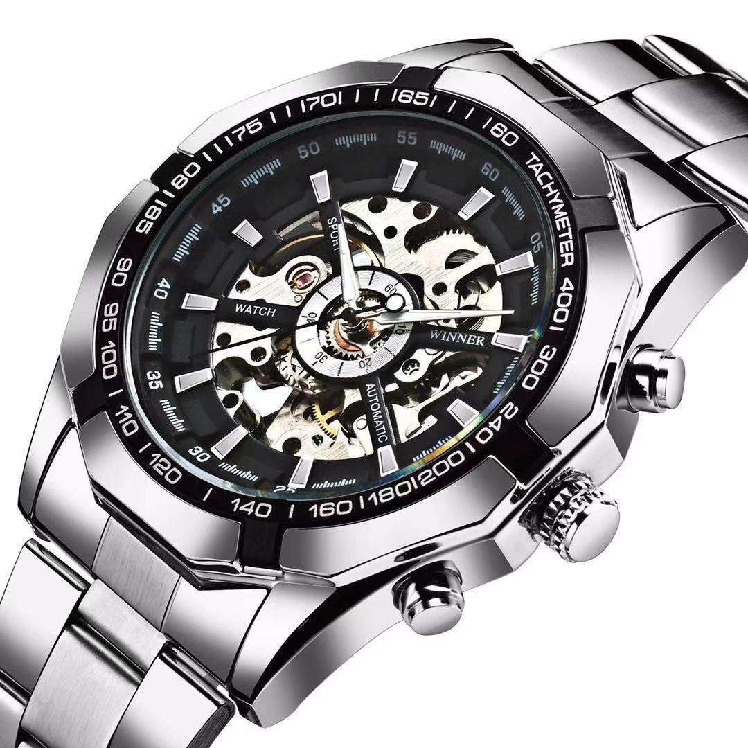 【官方正品包邮】天逸陀飞轮日历全自动机械手表男士新款镂空防水夜光