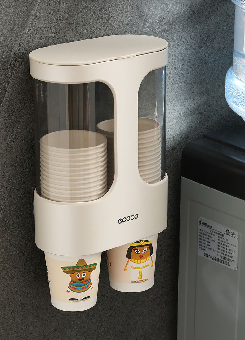 一次性杯子取杯器台式饮水机纸杯架塑料自动胶杯子免打孔杯架家用