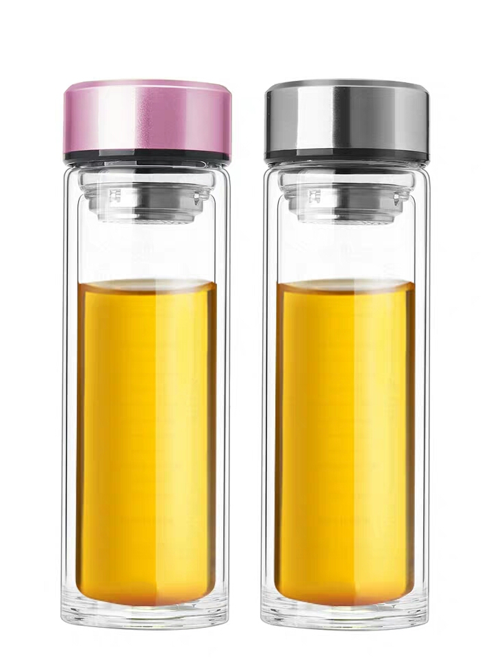 2019最新款双层透明玻璃杯男便携带盖过滤女学生家用泡茶杯大容量创意