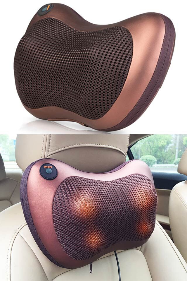 车家两用按摩枕 车载按摩靠垫颈椎按摩枕腰部背部按摩器