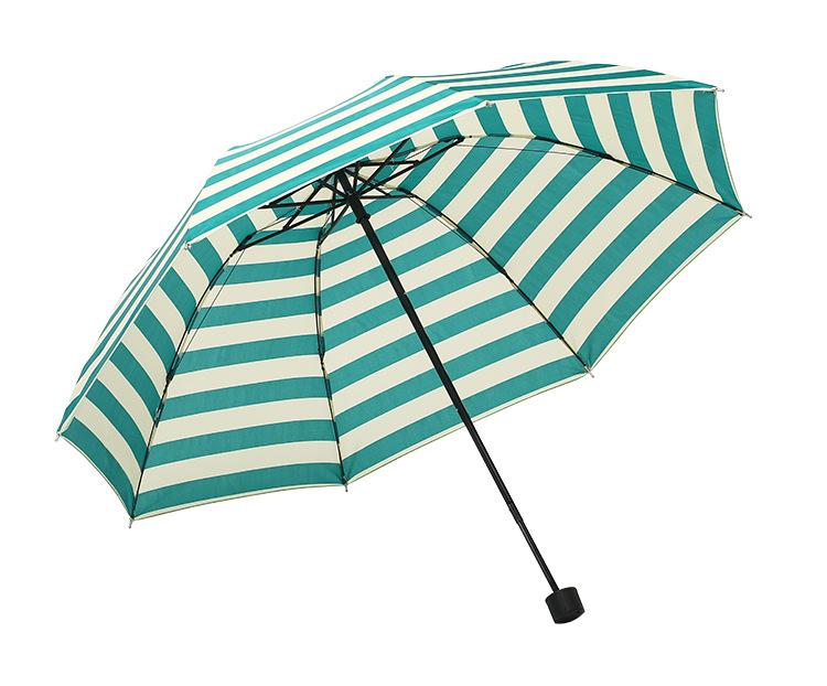 海军条纹雨伞三折伞碰击布不沾水学生男女士折叠广告伞厂家晴雨伞