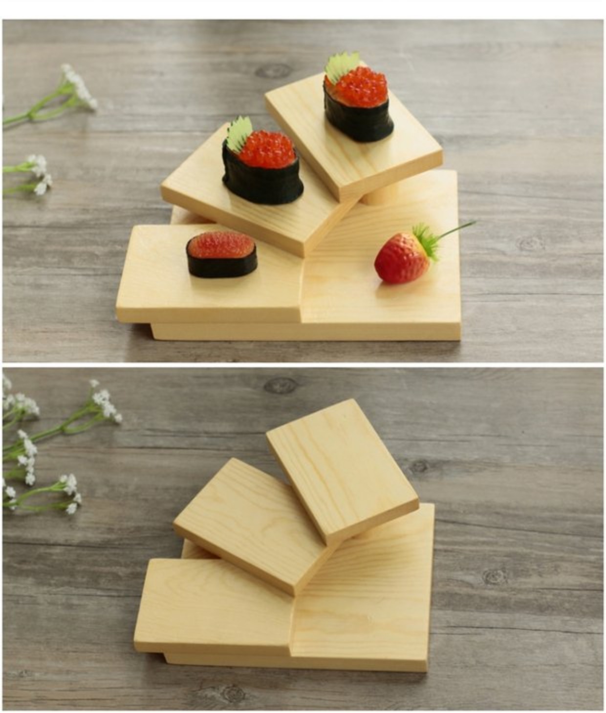 促销寿司板台白木三五六七步阶梯五格梯形日韩餐台日韩料理拼板