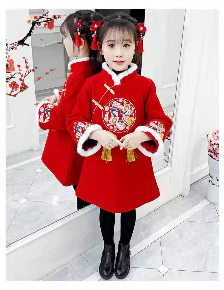 女童拜年服宝宝儿童过年服2019新款中国风新年装旗袍唐装冬装汉服