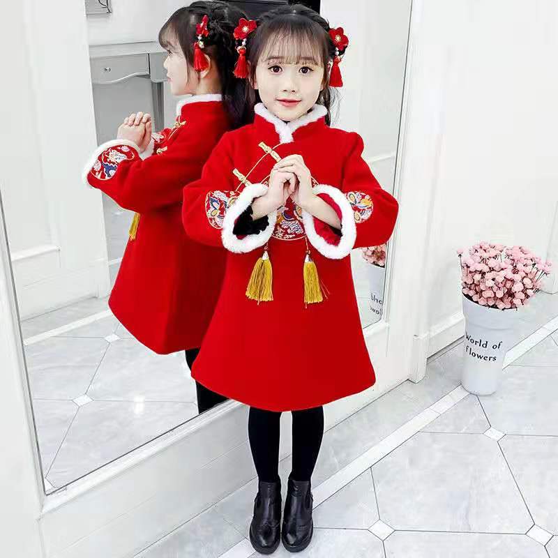 女童拜年服宝宝儿童过年服2019新款中国风新年装旗袍唐装冬装汉服