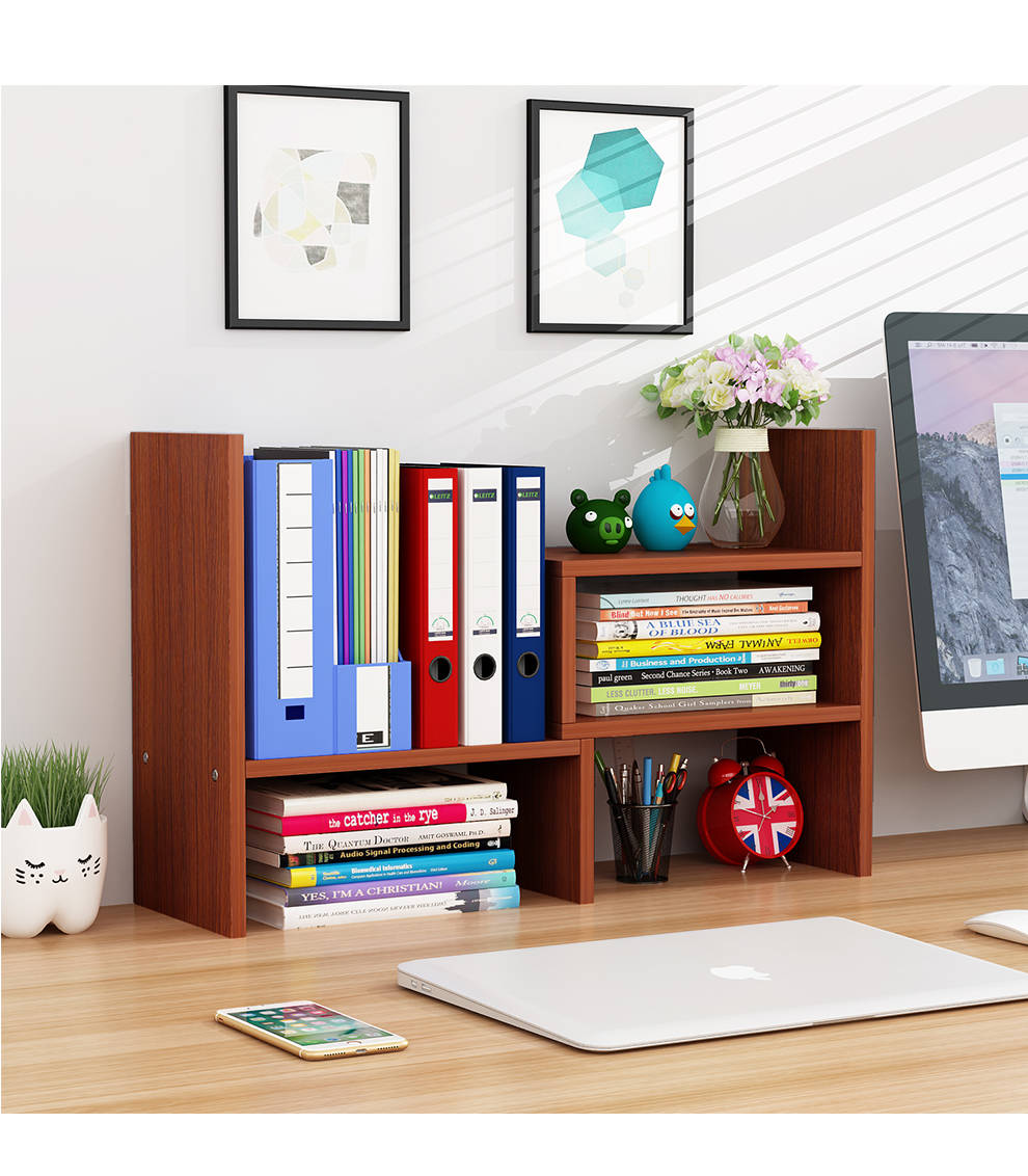 桌面伸缩书架收纳简易多层桌上置物架省空间学生用简约现代经济型