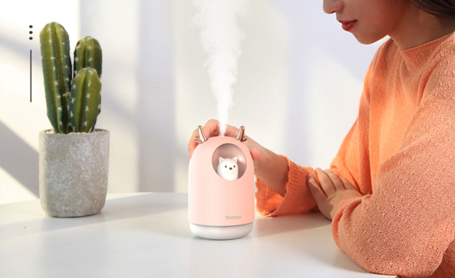 羽博加湿器可爱迷你空气办公室小型桌面家用静音卧室宿舍学生孕妇婴儿