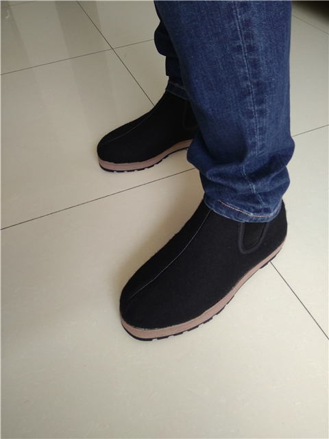 东北老头鞋棉鞋男加绒加厚高帮鞋中老年保暖棉鞋爸爸呢子面林甸鞋