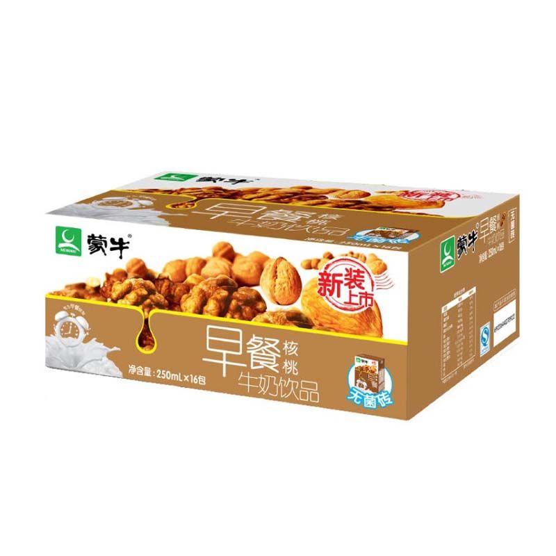 蒙牛核桃口味早餐奶250ml*16盒活力早餐均衡营养