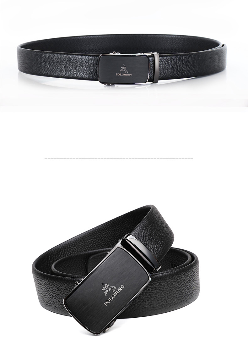 保罗(polomeisdo)新款男士皮带真皮头层牛皮自动扣皮带休闲商务腰带