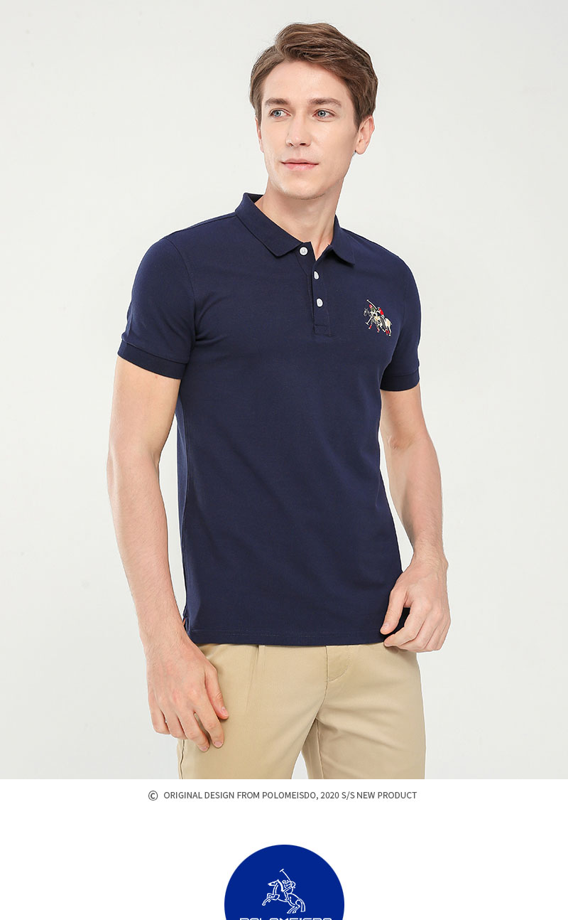 保罗polomeisdo男弹力单珠翻领短袖polo衫