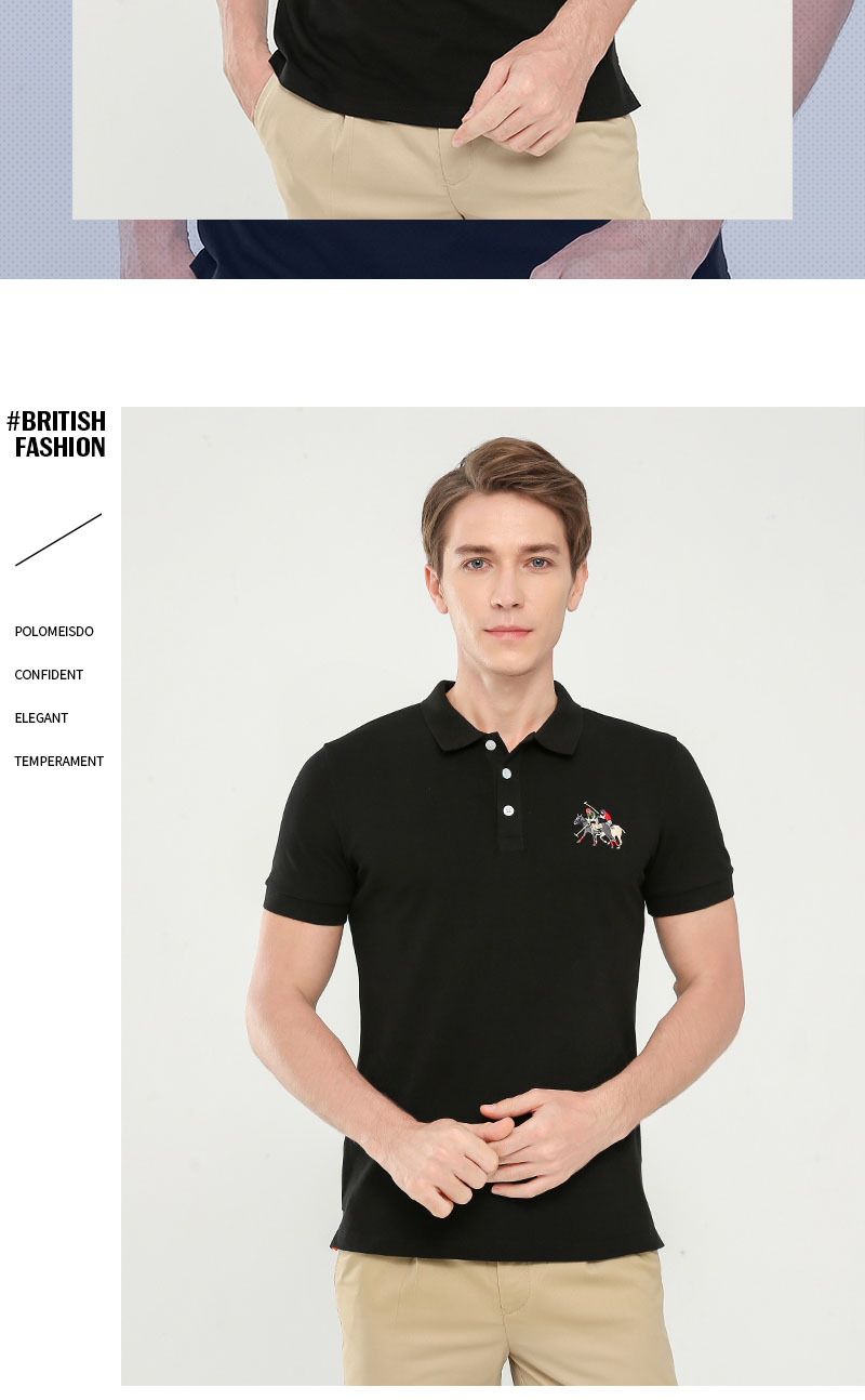 保罗polomeisdo男弹力单珠翻领短袖polo衫