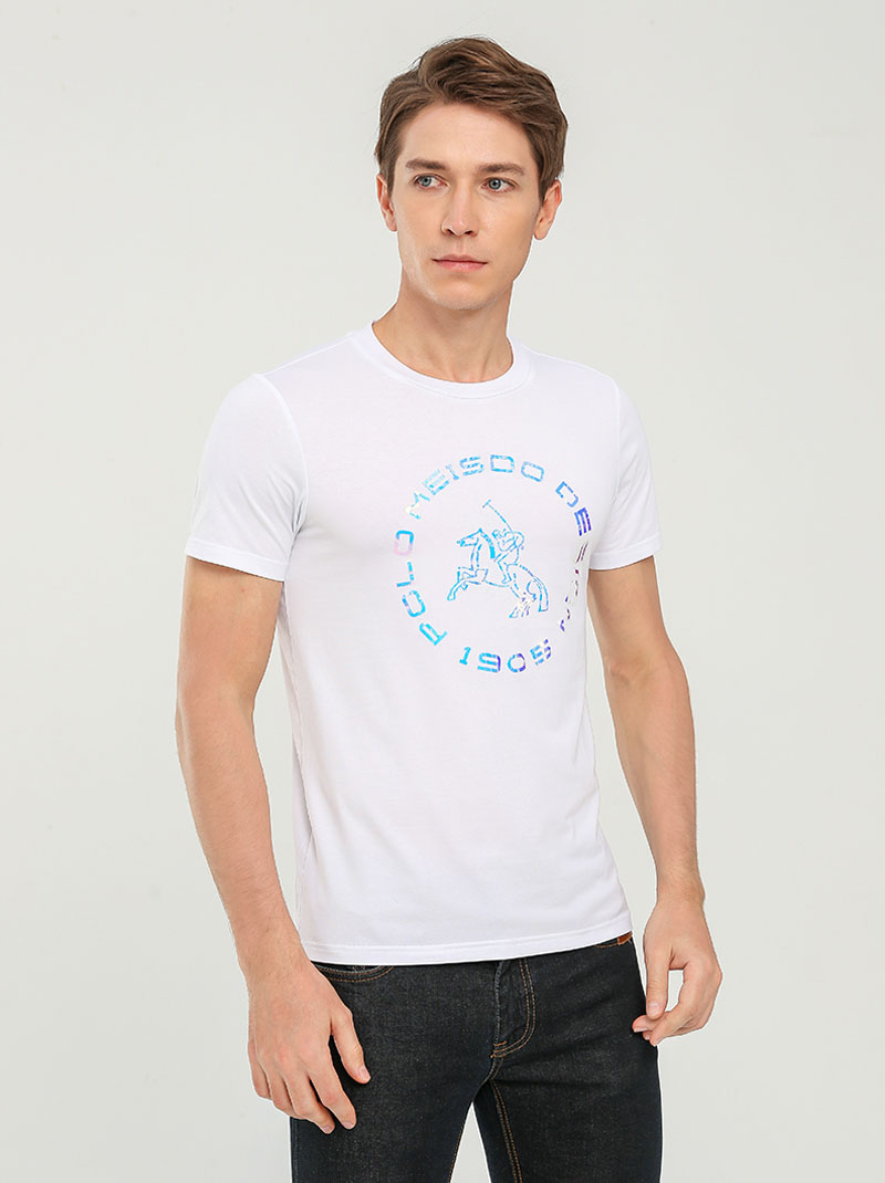 保罗polomeisdo男冰爽长绒棉高弹圆领短袖t恤