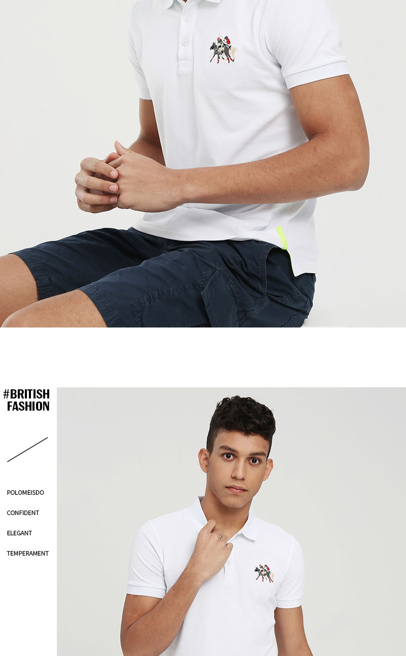 保罗polomeisdo男弹力单珠翻领短袖polo衫