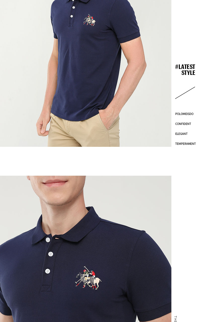 保罗polomeisdo男弹力单珠翻领短袖polo衫