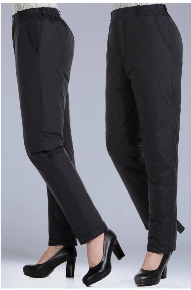 加厚加大中老年羽绒裤外穿高腰冬装羽绒厚棉裤男女同款老人鸭绒裤