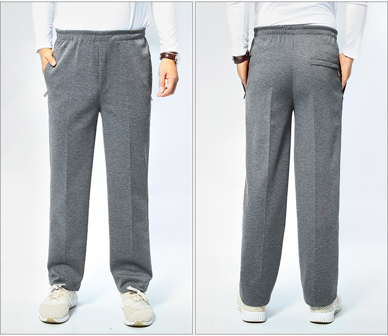 中老年运动裤男爸爸松紧腰裤子中年宽松休闲裤春秋加绒老人爷爷裤