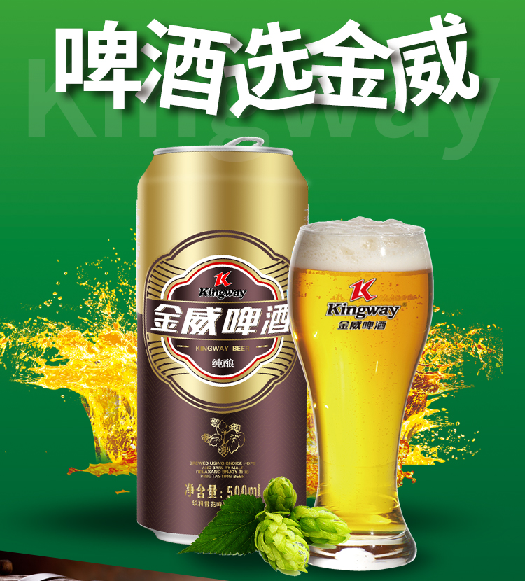 华润雪花金威纯酿9度500ml*10瓶小麦黄啤酒易拉罐啤酒整箱