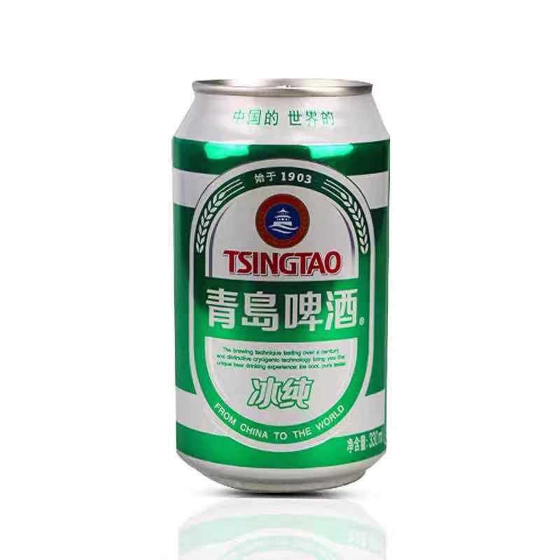 青岛啤酒 冰纯醇正8度淡味啤酒330ml*24罐整箱 临近保质期3-6月-销巴