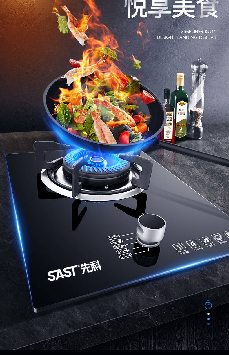 先科燃气灶煤气灶单灶头液化气家用节能天然气台式嵌入式猛火灶