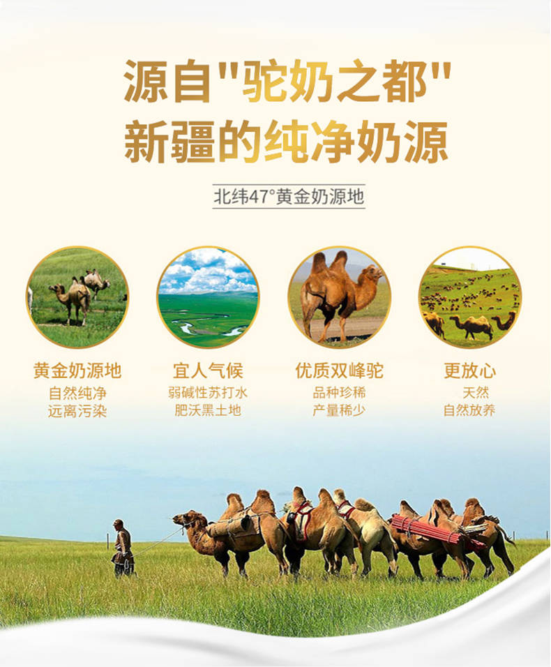 买2发3 白云山 益生菌高钙驼乳粉学生成人无蔗糖骆驼奶粉营养粉320g