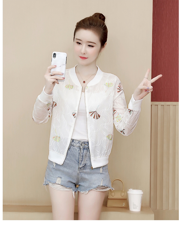 防晒衣女夏季新款韩版刺绣防晒服女防紫外线短款薄外套女学生hbf2190