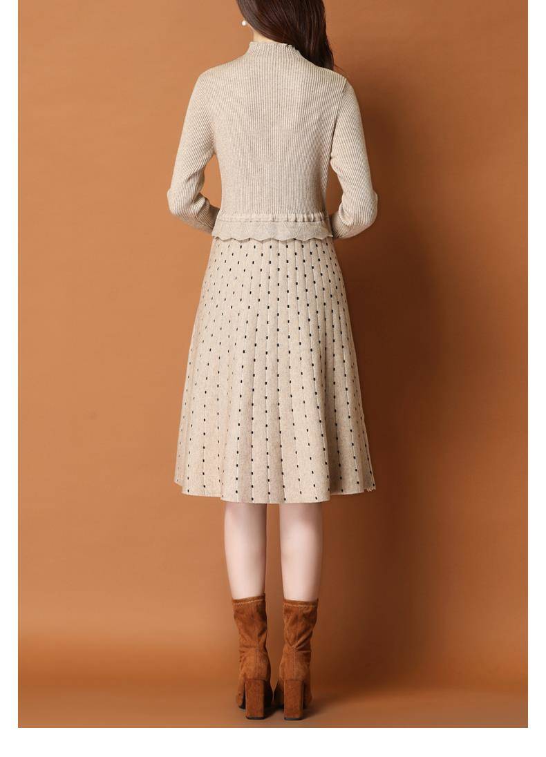 针织连衣裙女士冬季毛衣裙长款裙子秋冬装2019年新款女装洋气内搭