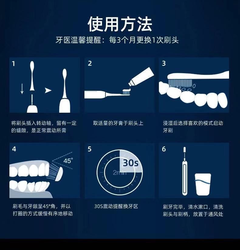 电动牙刷+震动+喷水+精华液使用技巧