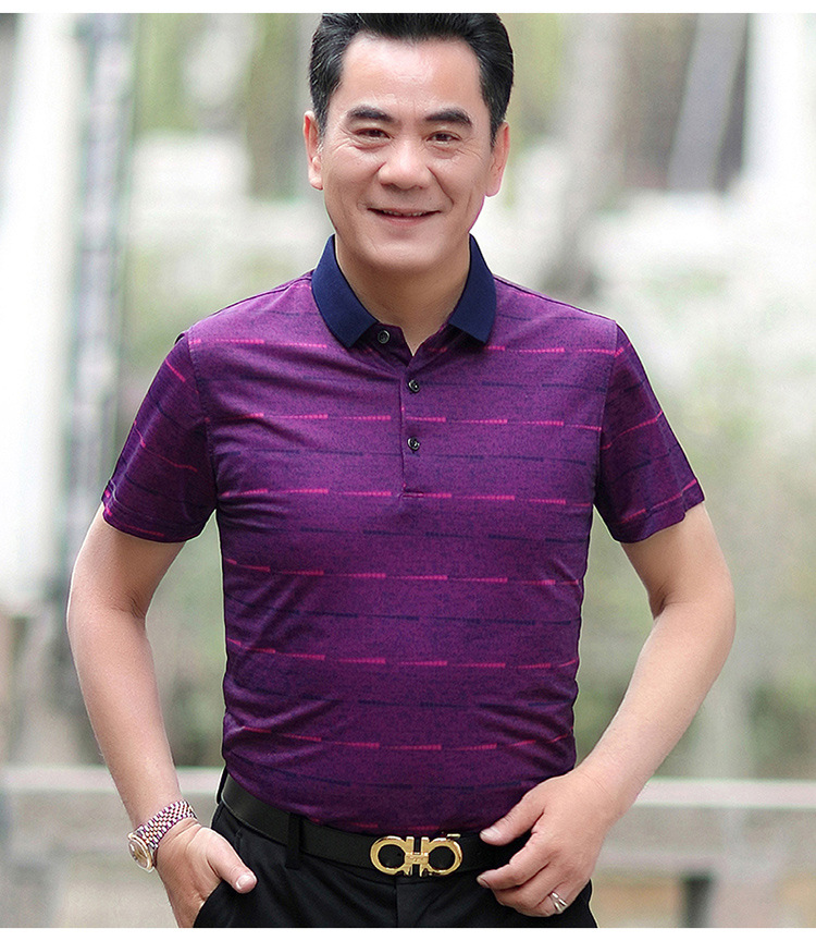 男士短袖t恤中年新款夏季透气吸汗t恤中老年爷爷爸爸装男装