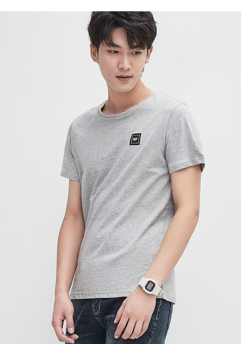 yaloo/雅鹿韩版潮流宽松短袖t恤男装新款 韩版印花半袖t恤