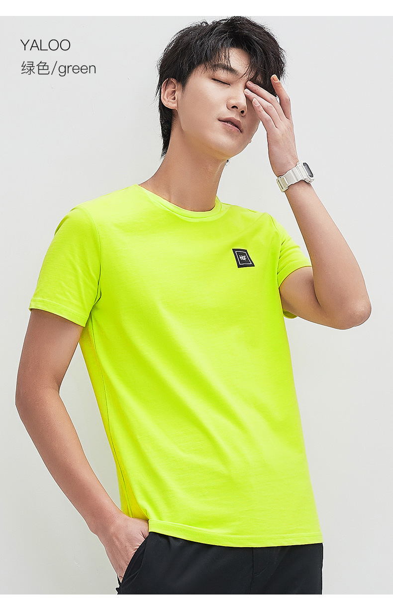 yaloo/雅鹿韩版潮流宽松短袖t恤男装新款 韩版印花半袖t恤