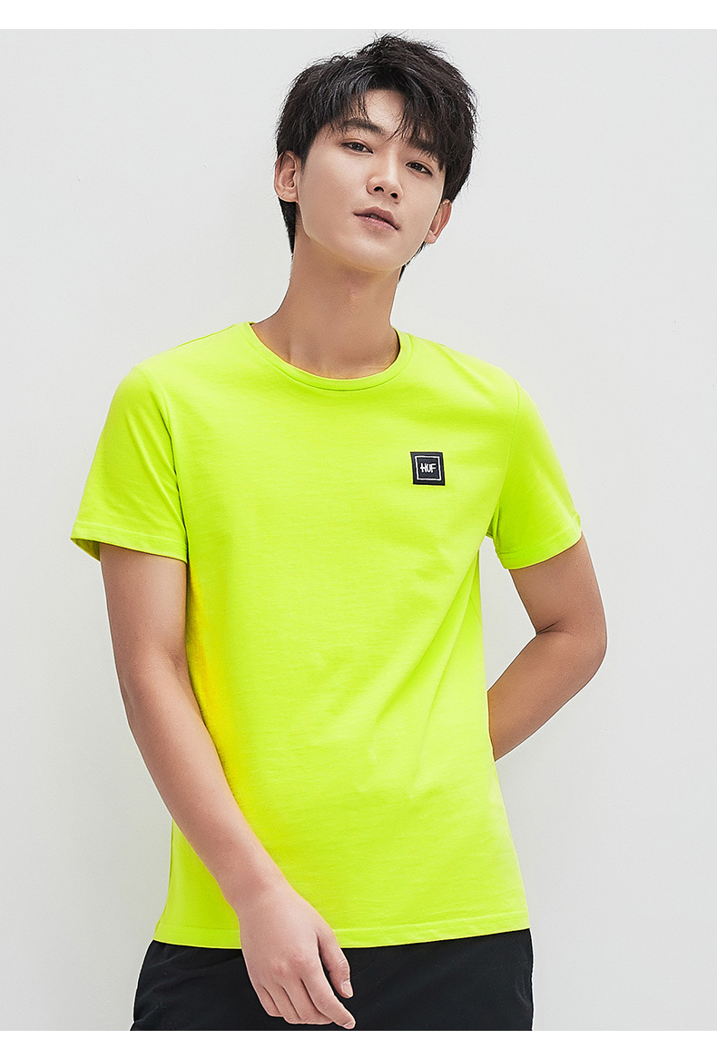 yaloo/雅鹿韩版潮流宽松短袖t恤男装新款 韩版印花半袖t恤