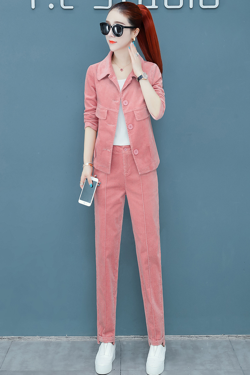 新款时尚潮流套装女装秋韩版洋气时髦大气干练典雅女神范两件套