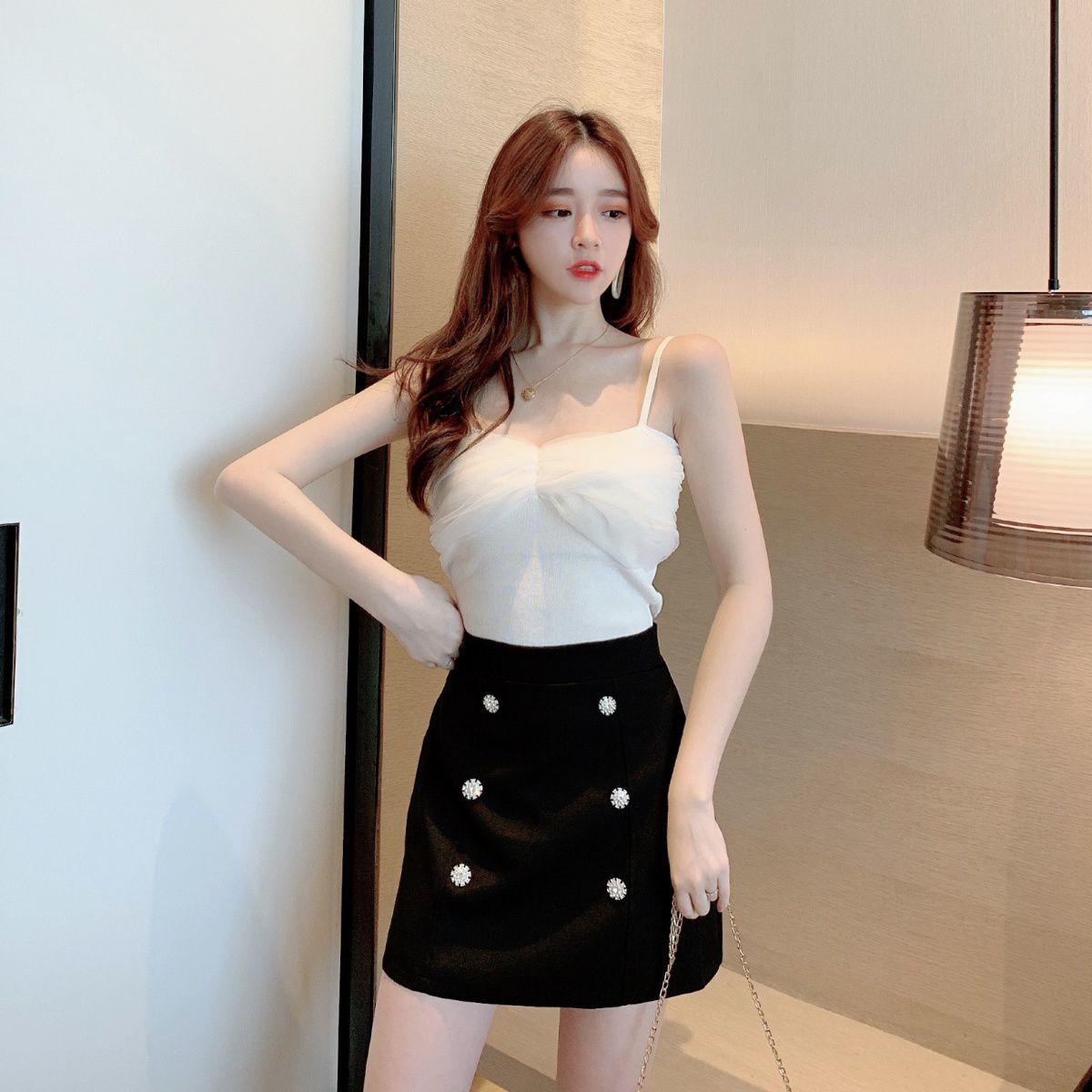 网红yy直播衣服女主播服装上镜性感清纯超仙甜美上衣吊带背心气质