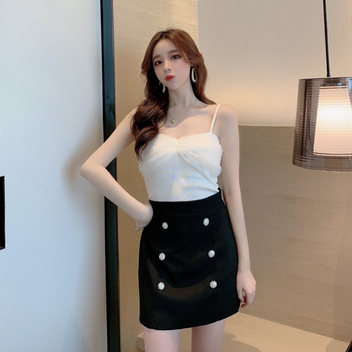 网红yy直播衣服女主播服装上镜性感清纯超仙甜美上衣吊带背心气质