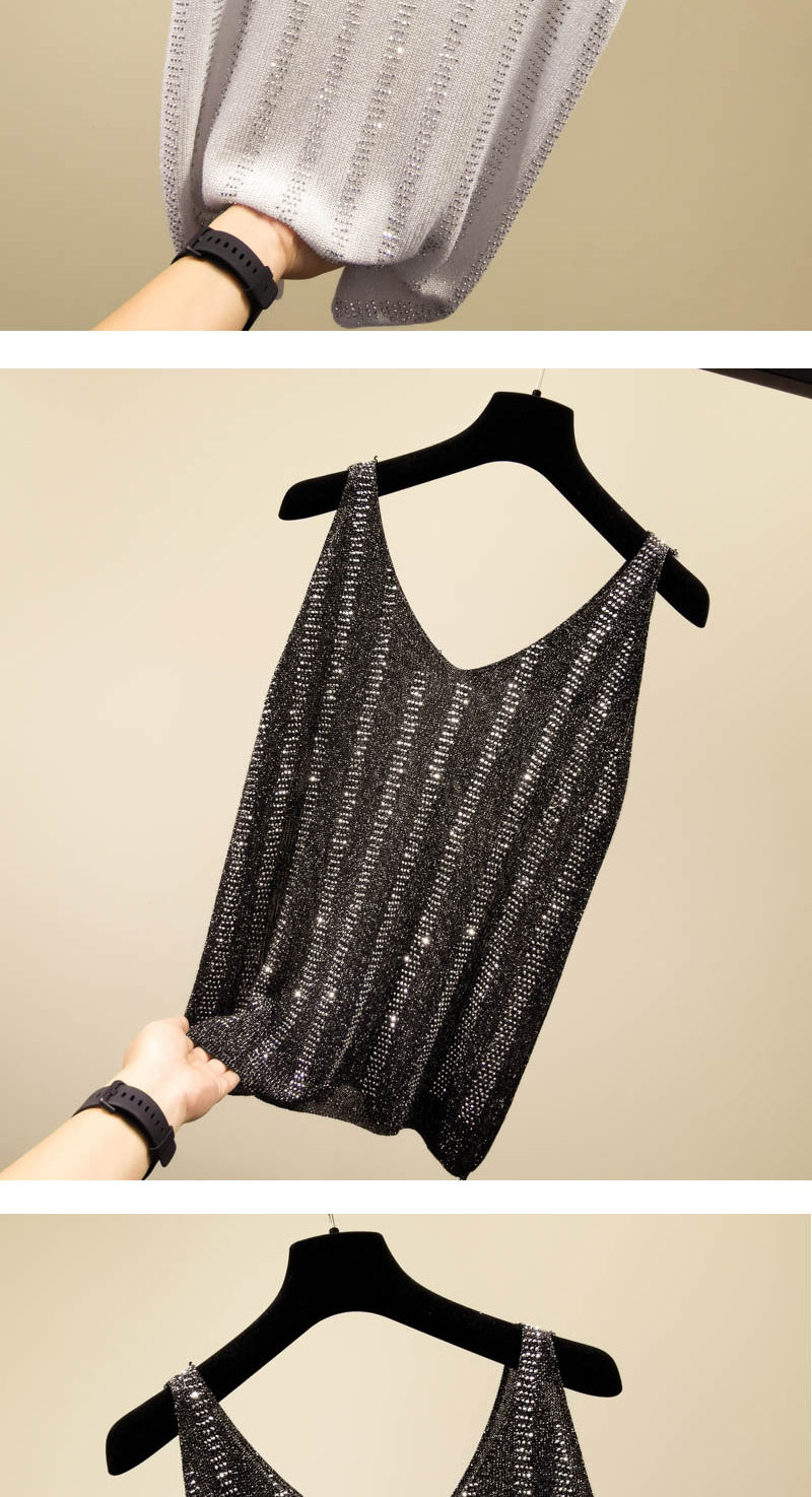 2020夏装新款多款式烫钻冰丝针织吊带背心女外穿性感内搭打底上衣