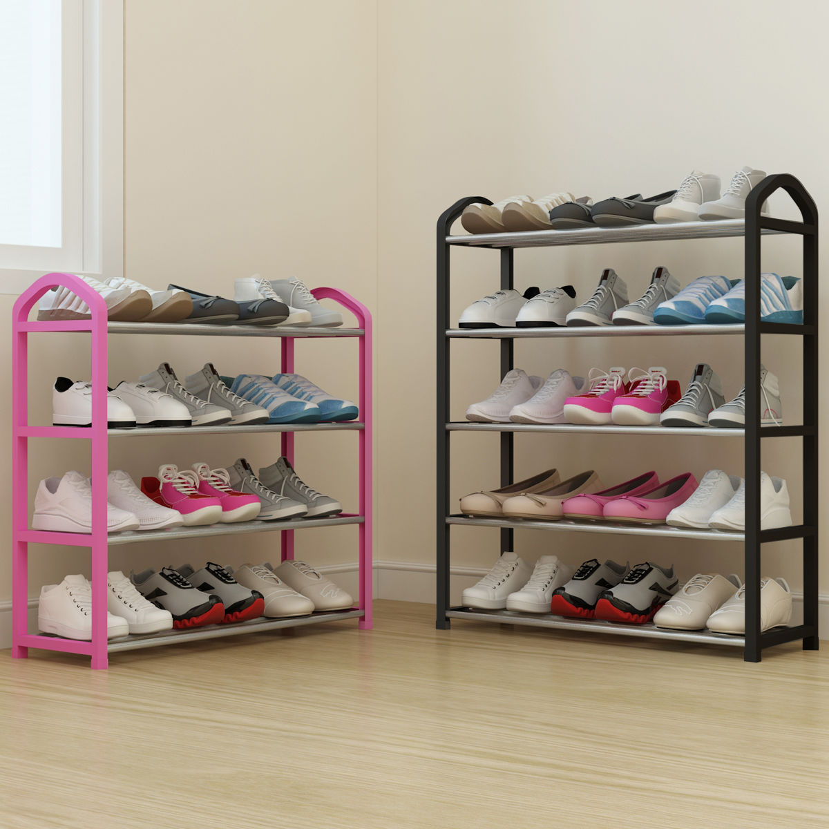 组装多层简易门口小鞋架宿舍寝室经济型塑料鞋架子防尘省空间家用