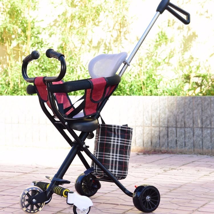 带遛娃溜娃神器五轮婴儿童三轮车小孩手推车1-3-4-5-6岁轻便折叠