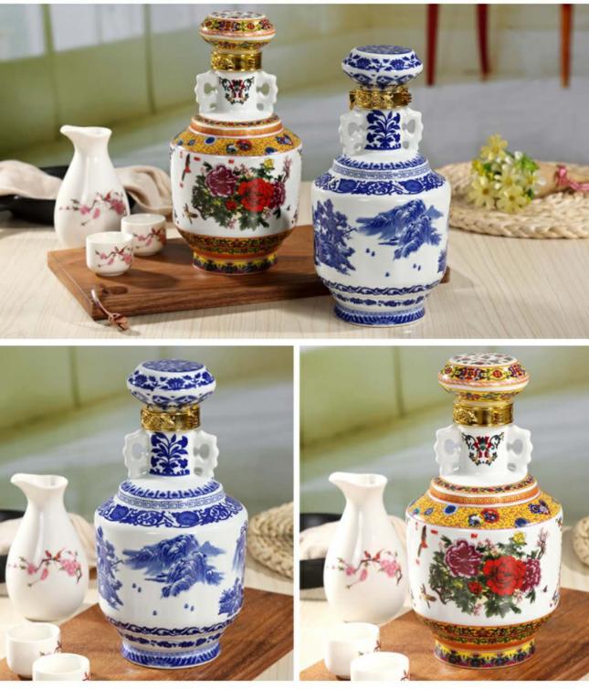 山西汾酒产地杏花村 北国风光 53度中华瓷王珍藏原浆1000ml*2瓶礼盒装