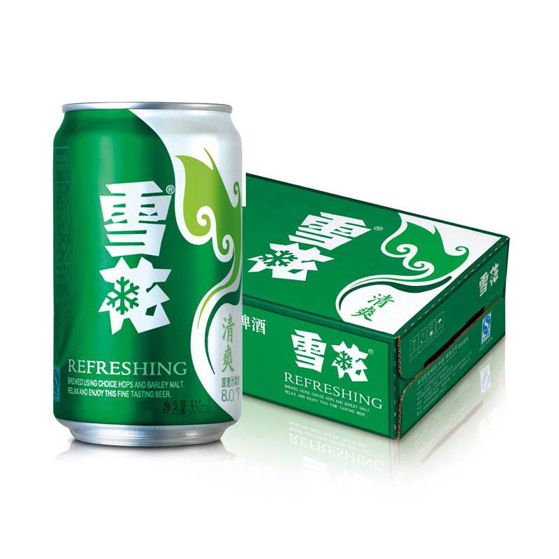 雪花啤酒 罐装 清爽24罐 拉罐 330ml*24听 整箱实惠装