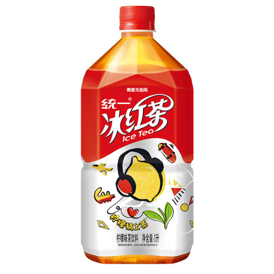 统一 冰红茶1l*8瓶 整箱大瓶牛饮装柠檬味红茶饮料 5箱起包邮