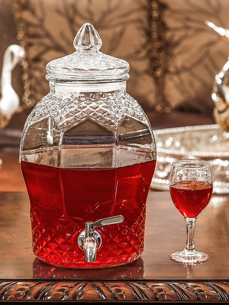 泡酒玻璃瓶带龙头10斤20斤无铅酿杨梅药酒坛子家用密封玻璃酵素桶