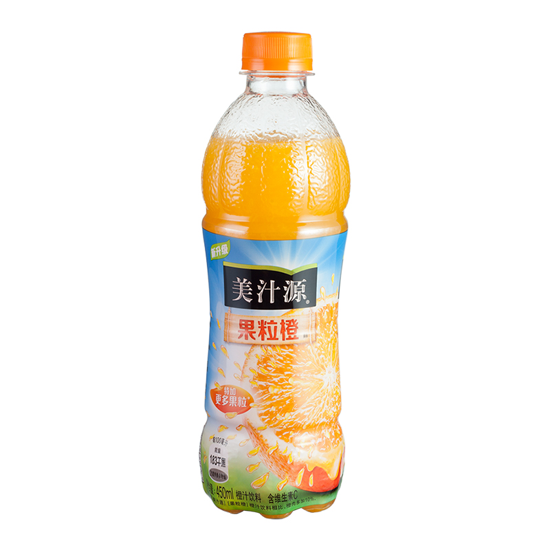 可口可乐 美汁源小果粒橙450ml*12瓶/箱果粒美味饮料果汁橙汁