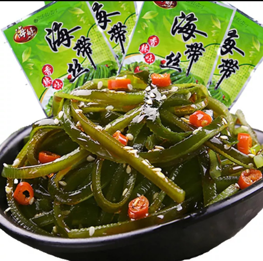 包邮5袋*40g海婷海带丝香辣味下饭菜海婷麻辣海带榨菜零食
