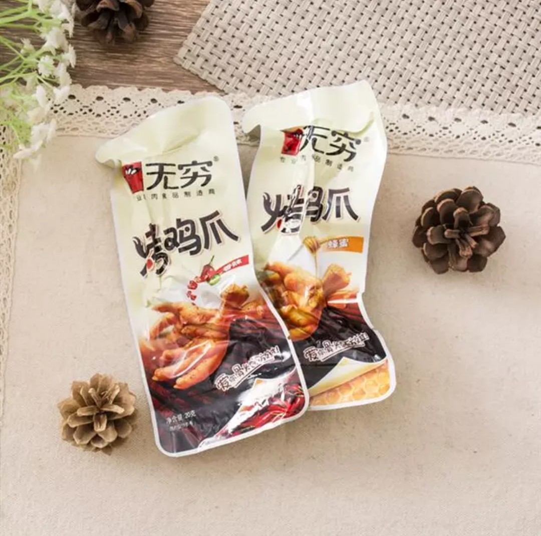 包邮无穷烤鸡爪320克香辣味蜂蜜味20g*16包/盒装 包邮可选多规格