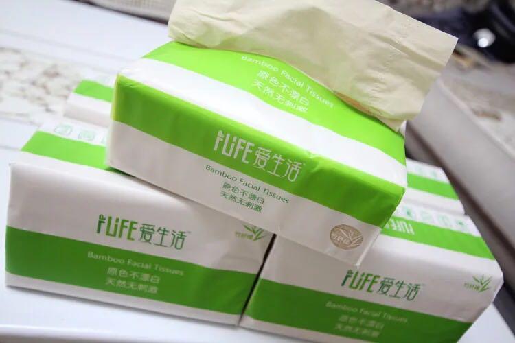 绿叶爱生活卡丽施原色竹纤维抽纸天然不漂白优质婴儿纸巾